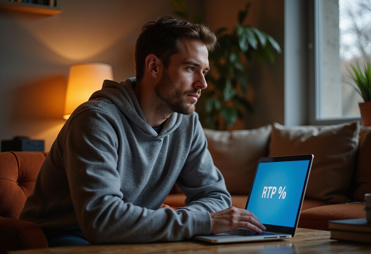 A person in casual attire focuses on a laptop in a cozy living room. A person in casual attire focuses on a laptop in a cozy living room.