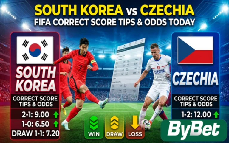 Thumbnail for South Korea vs Czechia FIFA Correct Score Tips & Odds Today