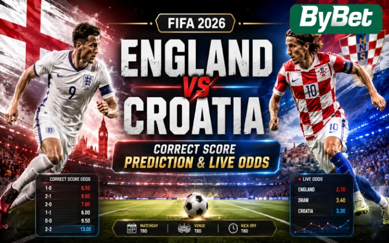Thumbnail for England vs Croatia Correct Score Prediction & Live Odds