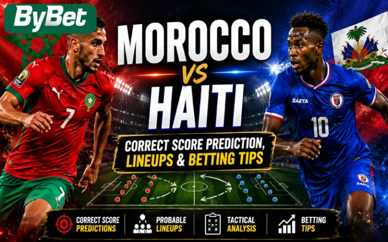 Thumbnail for Morocco vs Haiti Correct Score Prediction, Lineups & Betting Tips