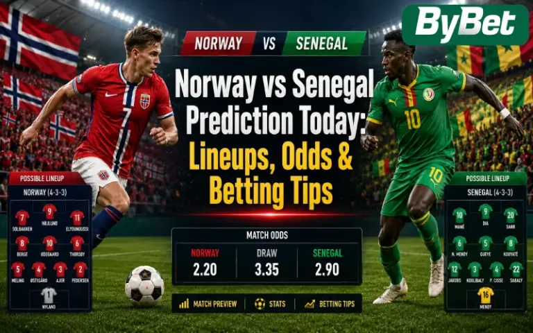 Thumbnail for Norway vs Senegal Prediction Today: Lineups, Odds & Betting Tips
