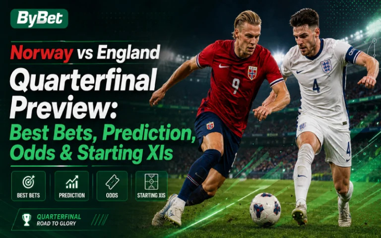 Thumbnail for Norway vs England Quarterfinal Preview: Best Bets, Prediction, Odds & Starting XIs