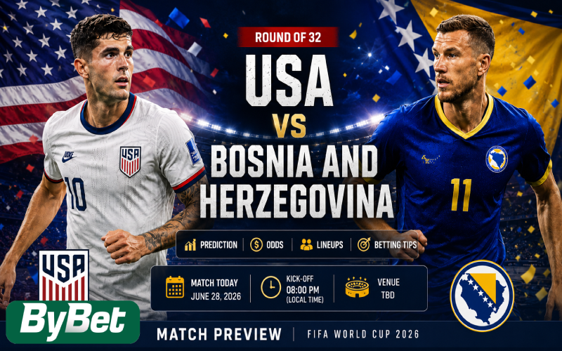 USA vs Bosnia and Herzegovina Prediction, Odds, Lineups & Betting Tips | FIFA World Cup Round of 32